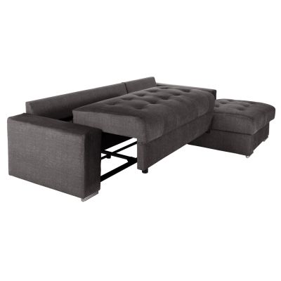 CORNER (RIGHT) SOFA-BED WITH STORAGE SPACE CLANCY HM3281.02R ANTHRACITE FABRIC 308x181x92Hcm.