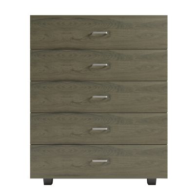 CHEST OF DRAWERS THORG HM8995.05 5-DRAWER -MELAMINE IN DARK OLIVE 80Χ40Χ100Hcm.