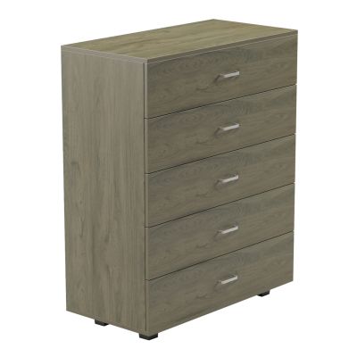 CHEST OF DRAWERS THORG HM8995.05 5-DRAWER -MELAMINE IN DARK OLIVE 80Χ40Χ100Hcm.