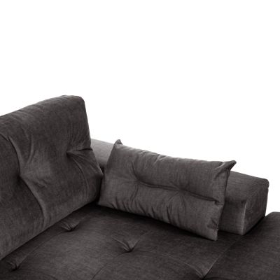 CORNER (RIGHT) SOFA-BED WITH STORAGE SPACE CLANCY HM3281.02R ANTHRACITE FABRIC 308x181x92Hcm.