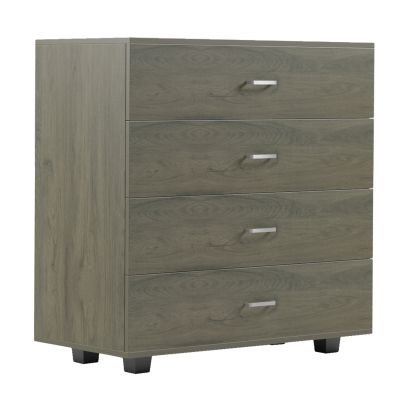 CHEST OF DRAWERS THORG HM8996.05 4-DRAWER MELAMINE IN DARK OLIVE 80x40x83Hcm.