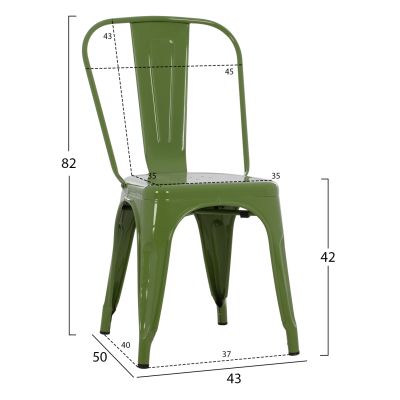 ТРАПЕЗЕН СТОЛ MELITA HM8641.13 МЕТАЛ В СВЕТЛО МАСЛИНЕНО ЗЕЛЕН ЦВЯТ 43x50x82Hсм.