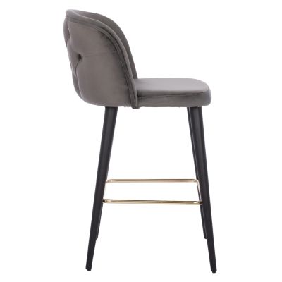 BAR STOOL MARCELLO PROFESSIONAL HM9280.01 VELVET GREY WOODEN 50x49,5x101,5Hcm.