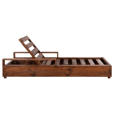 HEAVY DUTY SUNBED MAKEDONIA HM6162 PINE WOOD WITH IMPREGNATION IN WALNUT COLOR 200x92x23,5-73Hcm.