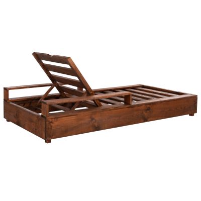 HEAVY DUTY SUNBED MAKEDONIA HM6162 PINE WOOD WITH IMPREGNATION IN WALNUT COLOR 200x92x23,5-73Hcm.