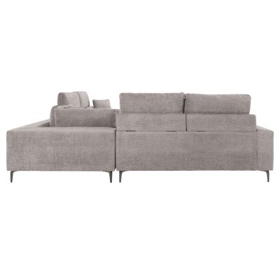 CORNER SOFA SYMMET HM3269.01 LIGHT GRAY FABRIC-GLOSSY ANTHRACITE LEGS 314x314x90-102Hcm.