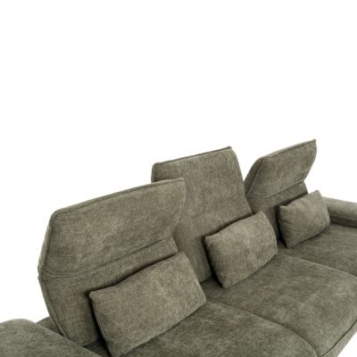 CORNER (RIGHT) SOFA-BED CONVERT HM3268.04R CYPRESS GREEN FABRIC 283x188x100Hcm.