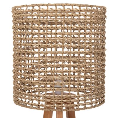 FLOOR STANDING LAMP HM4351 RUBBERWOOD-RATTAN-PAPER ROPE IN NATURAL Φ36x149.5Hcm.