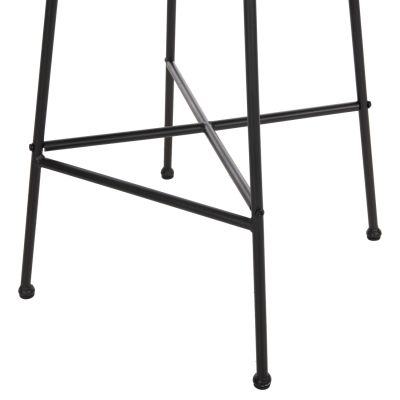 BAR STOOL MEDIUM HEIGHT ALLEGRA HM5709.11 METAL&CUSHION BLACK-WICKER BEIGE 46x46x99Hcm.