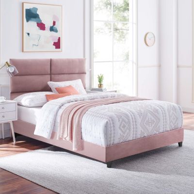 HM646.12 bed MILO, Dusty Pink velvet, 120x200