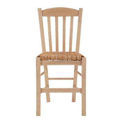 Traditional chair with straw unpainted HM10376.02