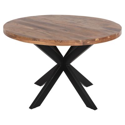 ROUND DINING TABLE MONTANA SUPERIOR HM9903 SOLID ACACIA WOOD TOP 4cm. Φ120Χ77Hcm.