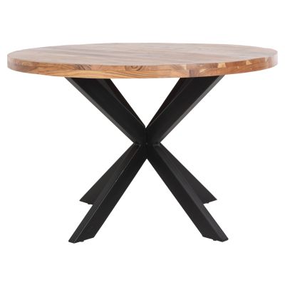 ROUND DINING TABLE MONTANA SUPERIOR HM9903 SOLID ACACIA WOOD TOP 4cm. Φ120Χ77Hcm.