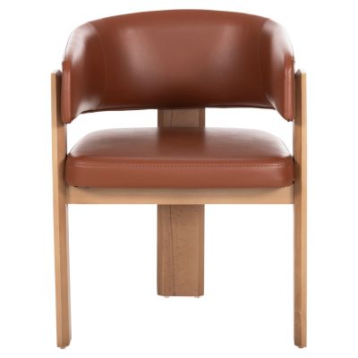 ARMCHAIR OREL HM18143.03 WALNUT WOOD-PU IN TAMBA COLOR 59x58x79Hcm.