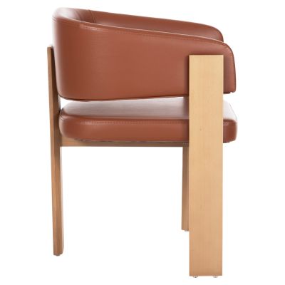 ARMCHAIR OREL HM18143.03 WALNUT WOOD-PU IN TAMBA COLOR 59x58x79Hcm.