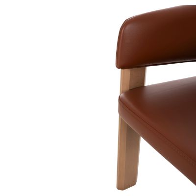 ARMCHAIR OREL HM18143.03 WALNUT WOOD-PU IN TAMBA COLOR 59x58x79Hcm.