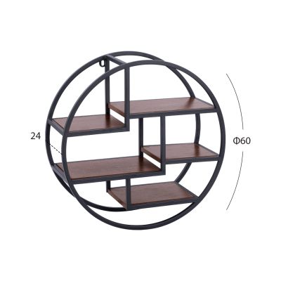 Стенни рафтове Quinn с меламинови основи и метална рамка HM8612 Диаметър 60x24см