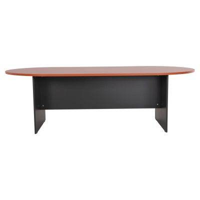 CONFERENCE OVAL DESK SIENNA HM2134.03 MELAMINE IN ANTHRACITE-TOP IN CHERRY 240x120x75Hcm.