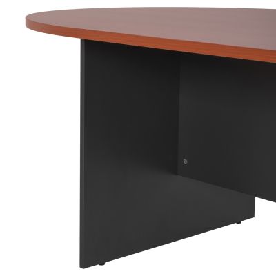 CONFERENCE OVAL DESK SIENNA HM2134.03 MELAMINE IN ANTHRACITE-TOP IN CHERRY 240x120x75Hcm.