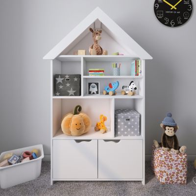 KIDS' BOOKCASE DREY HM18229.01 MELAMINE WHITE 103x33x169Hcm.