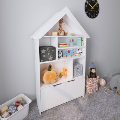 KIDS' BOOKCASE DREY HM18229.01 MELAMINE WHITE 103x33x169Hcm.