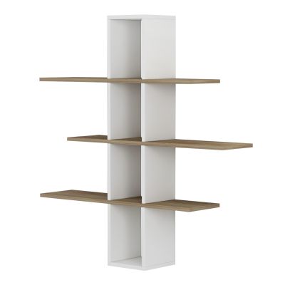 WALL SHELVES DOMINIC HM8976.11 MELAMINE IN NATURAL-WHITE 96x19,5x101Hcm.