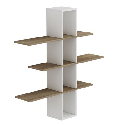 WALL SHELVES DOMINIC HM8976.11 MELAMINE IN NATURAL-WHITE 96x19,5x101Hcm.