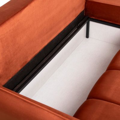 CORNER SOFA-BED PROTON HM3272.09 ORANGE VELVET 225x94x70Hcm.