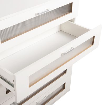 CHEST OF DRAWERS THORGAN HM9881.03 MELAMINE IN WHITE-5 DRAWERS 80Χ40Χ100Hcm.