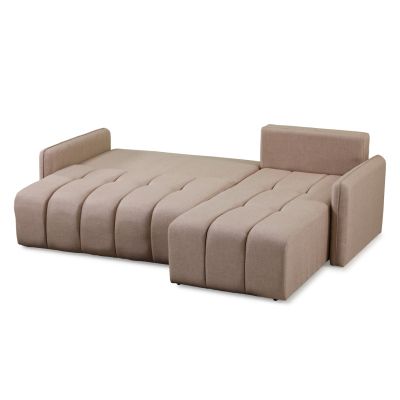 CORNER SOFA-BED PROTON HM3272.04 BEIGE FABRIC 225x94x70Hcm.