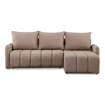 CORNER SOFA-BED PROTON HM3272.04 BEIGE FABRIC 225x94x70Hcm.