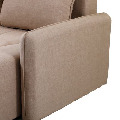 CORNER SOFA-BED PROTON HM3272.04 BEIGE FABRIC 225x94x70Hcm.