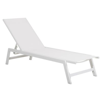 ALUMINUM SUNBED WITH HEADREST RABIA HM5982.01 IN WHITE 191,5x60x89,5Hcm.