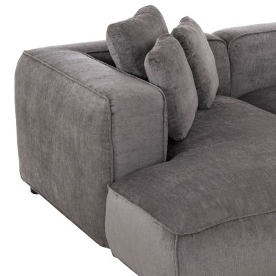 CORNER SOFA (LEFT) 3-SEATER GRACE HM3280.03L GREY FABRIC 252x105-160x70-90Hcm.