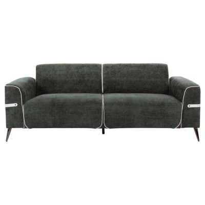 SOFA SET 2PCS FERIN HM6070.03 GREEN FABRIC WITH METAL LEGS