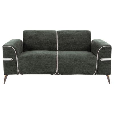 SOFA SET 2PCS FERIN HM6070.03 GREEN FABRIC WITH METAL LEGS