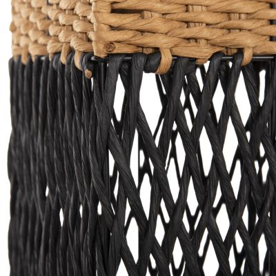 FLOOR STANDING LAMP HM4355 METAL-PAPER ROPE IN SAND BEIGE-BLACK 21x21x119,5Hcm.