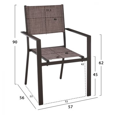 ТРАПЕЗЕН КОМПЛЕКТ 7 ЧАСТИ КАФЯВА МАСА 150X90 И КРЕСЛО TEXTLINE HM11522.02