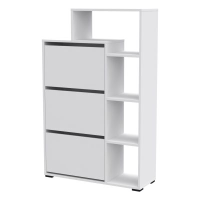 SHOE CABINET ROBBEN HM18189.01 MELAMINE IN WHITE 90x30x143Hcm.