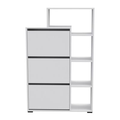 SHOE CABINET ROBBEN HM18189.01 MELAMINE IN WHITE 90x30x143Hcm.