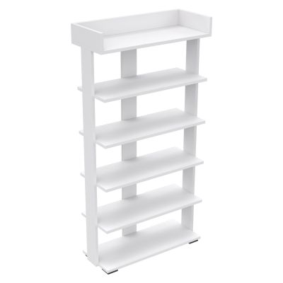 SHOE RACK RIBBER HM18191.01 MELAMINE IN WHITE COLOR 73x30x142Hcm.