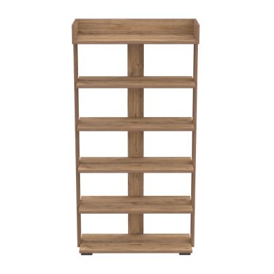 SHOE RACK RIBBER HM18191.04 MELAMINE IN NATURAL WOOD COLOR 73x30x142Hcm.