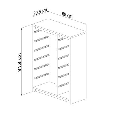 СКИД SANI HM18200.03 МЕЛАМИН В ЦВЯТ SONAMA-БЯЛО P.E. ЧЕКМЕДЖЕТА 69x29,6x91,8Hcm.