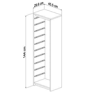 СКИД SANI HM18205.03 МЕЛАМИН В ЦВЯТ SONAMA-БЯЛО P.E. ЧЕКМЕДЖЕТА 45,5x29,6x144Hcm.