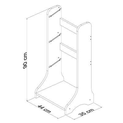 STORAGE FURNITURE FRED HM18207.01 WHITE MELAMINE 44x35x90Hcm.