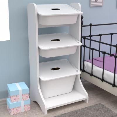 STORAGE FURNITURE FRED HM18207.01 WHITE MELAMINE 44x35x90Hcm.