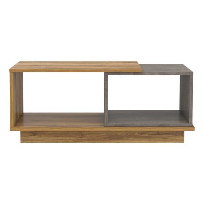 COFFEE TABLE TELES HM18181.06 MELAMINE IN NATURAL WOOD & GREY MARBLE COLOR 100x45x42Hcm.