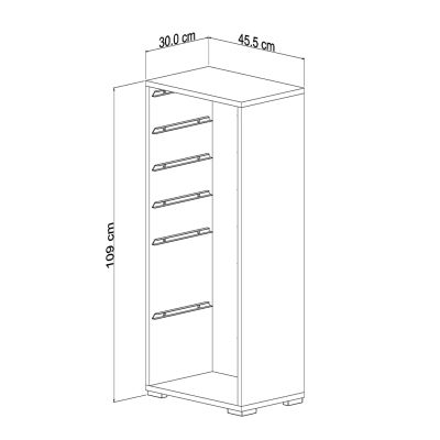 СКИД SANI HM18214.01 МЕЛАМИН В БЯЛО-6 БЯЛО P.E. ЧЕКМЕДЖЕТА 45,5x30x109Hcm.