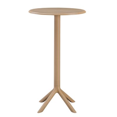 BAR TABLE ROUND TERRIN HM6126.14 POLYPROPYLENE CAPPUCCINO Φ61x107Hcm.