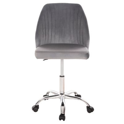 OFFICE CHAIR HOLLIS HM9008.01 GREY VELVET-METAL BASE 58x58x85Hcm.